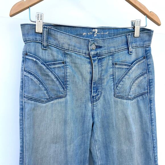 Vintage Y2K 7 For All Mankind 74AM Flare Jeans Pocket Detail 26 Boho Mid Rise - Picture 6 of 10
